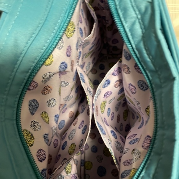 Vera Bradley Teal MicrofiberTote
Bag in "Happy Blooms" Pattern, Turquoise - Picture 10 of 10